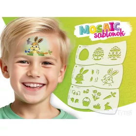 Mosaik Oster-Gesichtsmalerei-Schablone - Ei - Hase