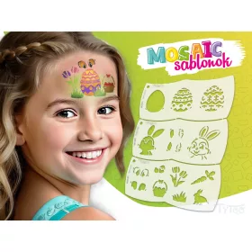 Mosaik Oster-Gesichtsmalerei-Schablone - Ei - Hase