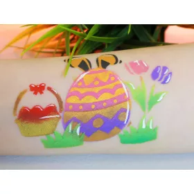 Mosaik Oster-Gesichtsmalerei-Schablone - Ei - Hase