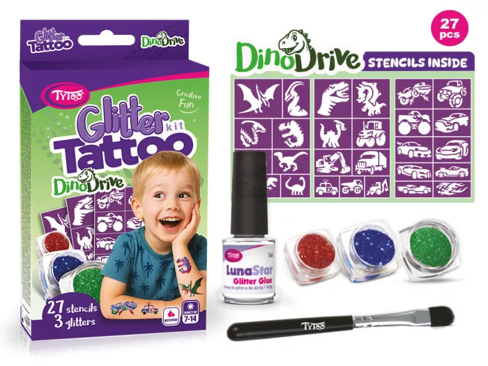 DinoDrive Glitzertattoo Set