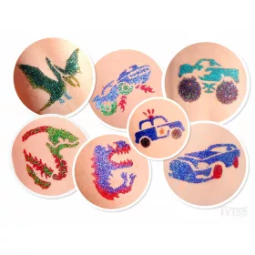 DinoDrive Glitzertattoo Set