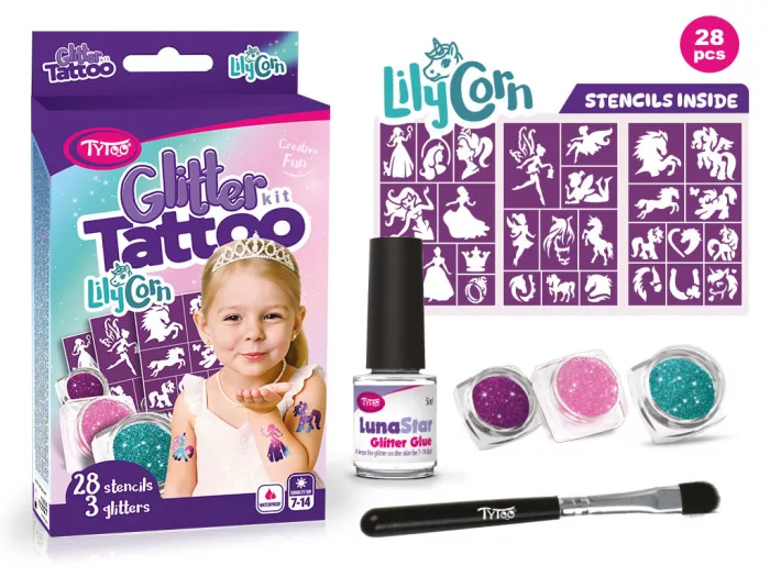 LilyCorn Glitzertattoo Set
